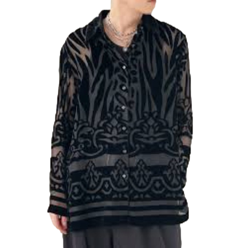 Coldwater Creek New Size 2X Black‎ Animal Print Velvet Sheer Burnout Blouse Top